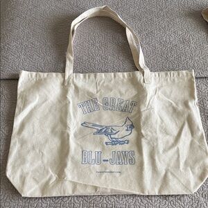 THE GREAT Large Canvas Tote Blue Jay Graphic
